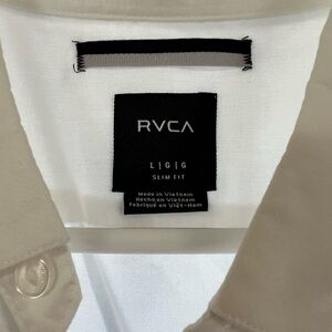 RVCA White Casual Button Down Shirt